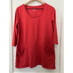 J Jill Pure Jill Women's Curved Seam Tunic Top Salmon Pink Size S *READ*